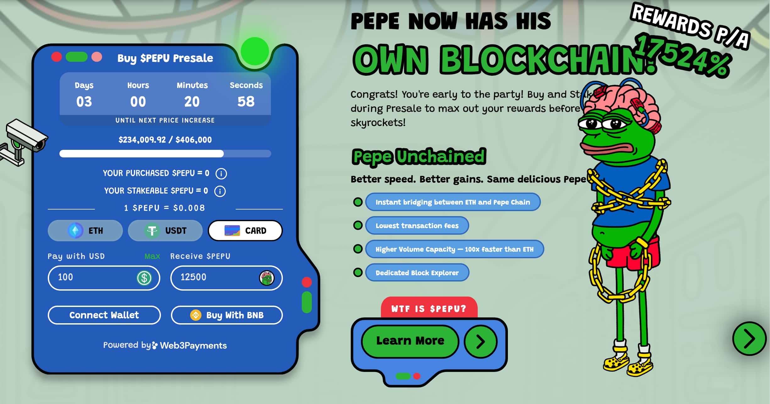 Pepe Unchained presale counter