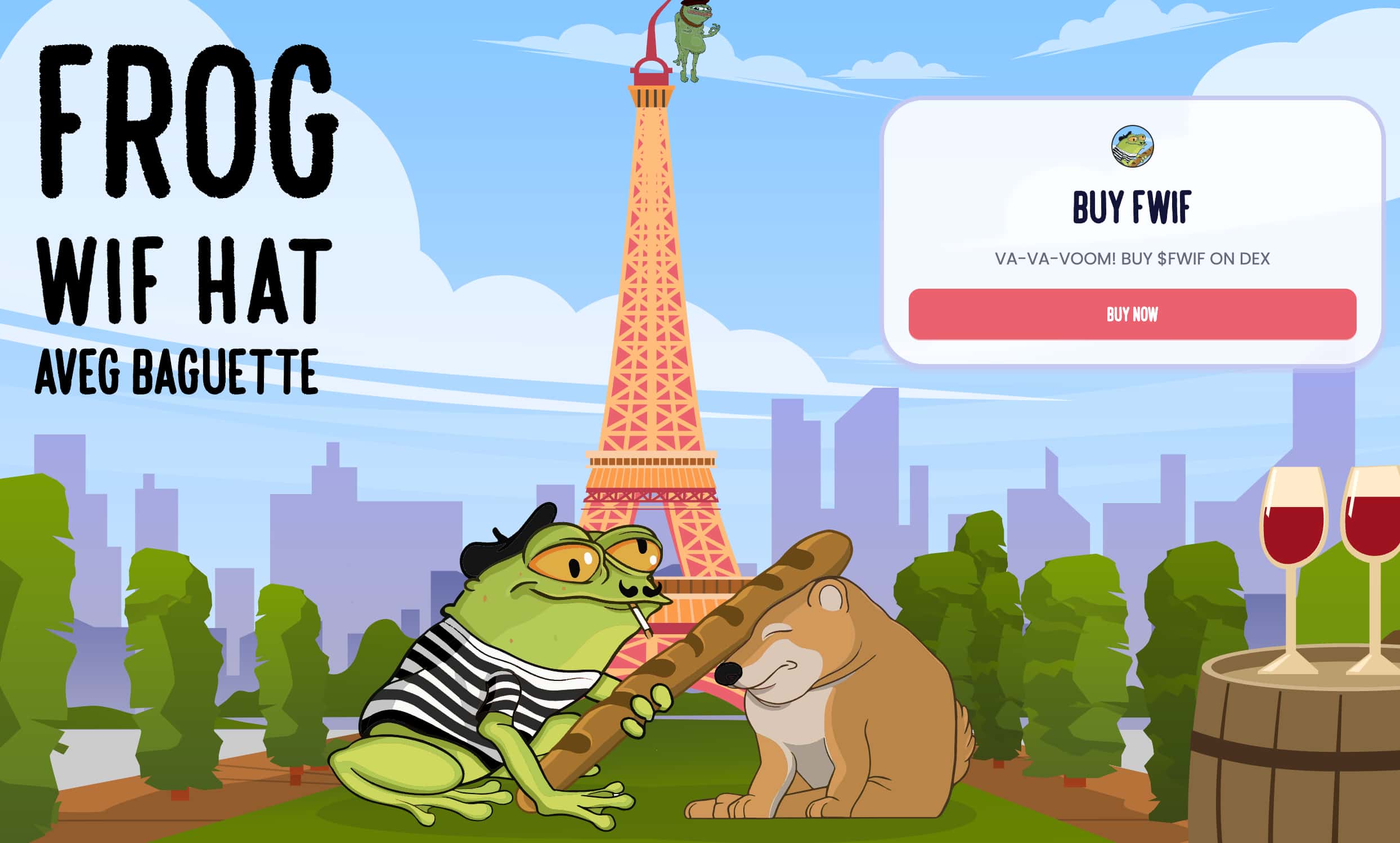 Frogwifhat webste with paris background