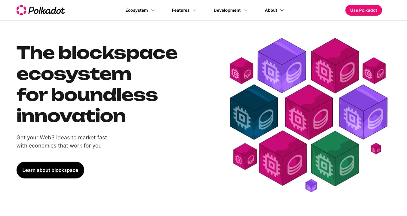 Nettside for Polkadot og blockspace økosystem