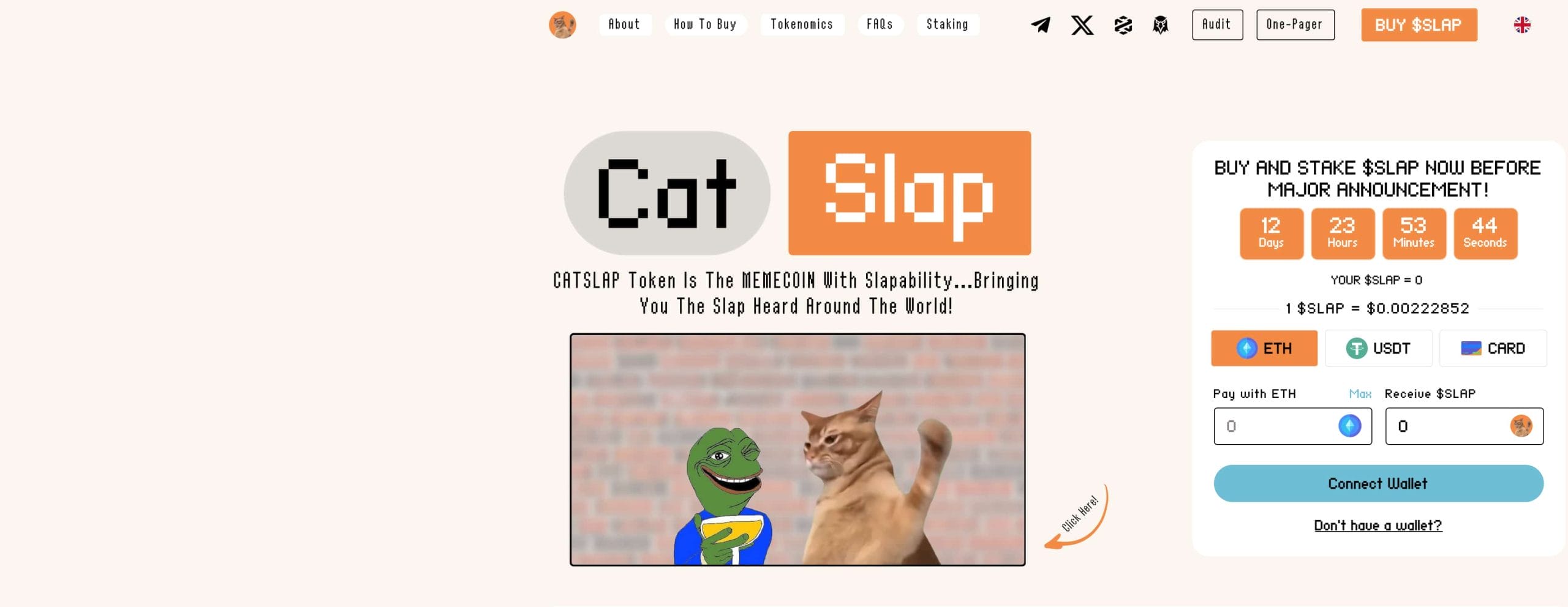Catslap token med forhåndssalg