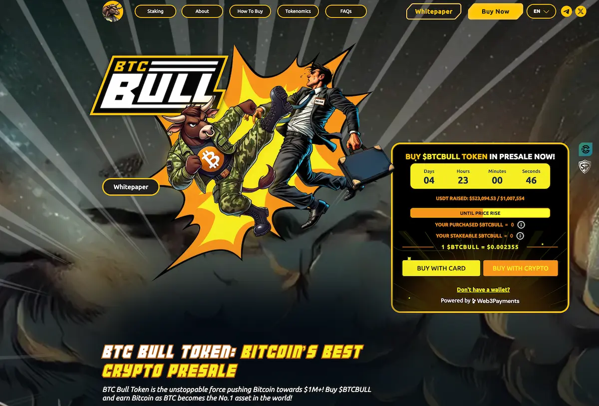 Bitcoin Bull landingsside