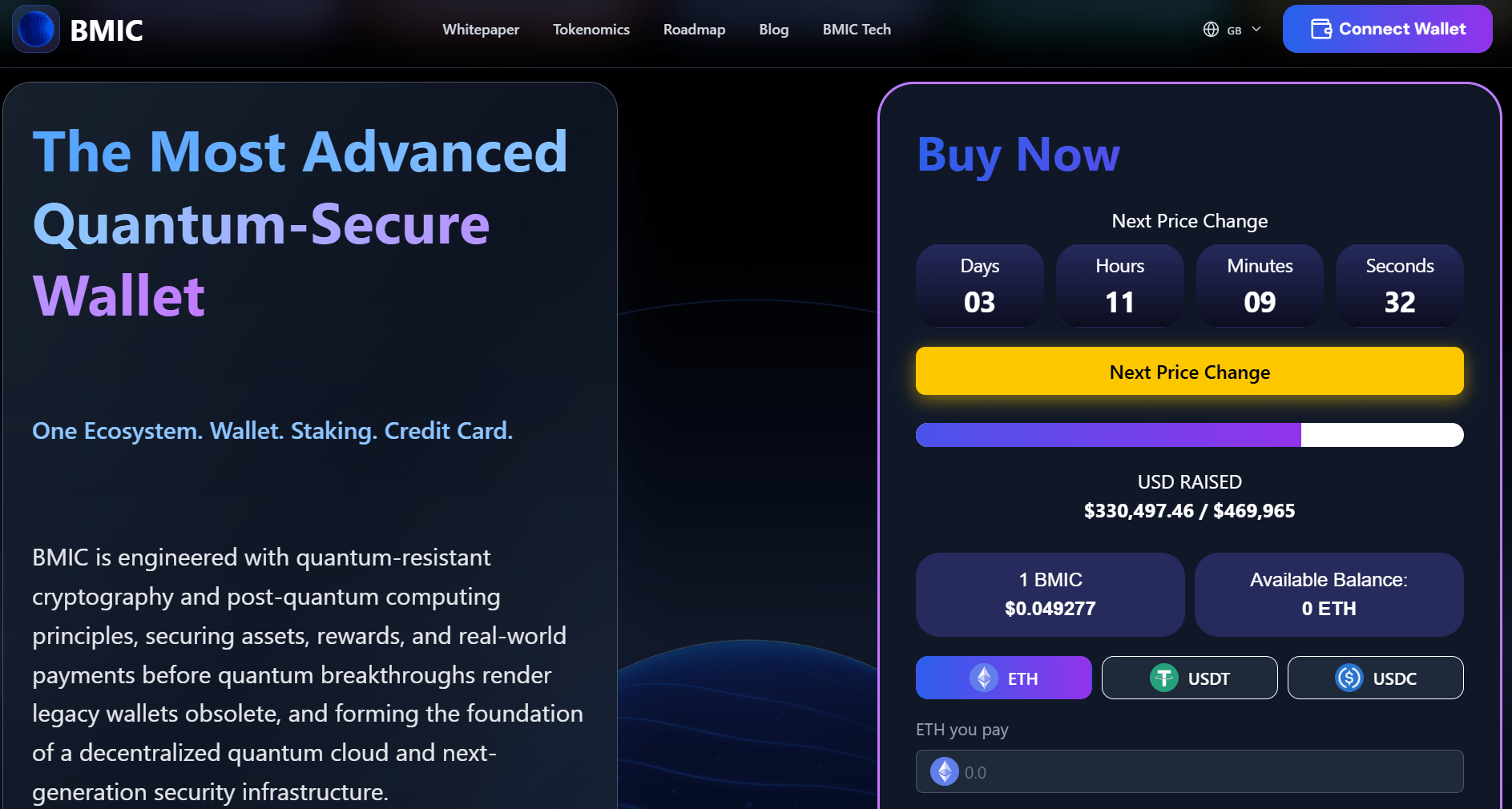 BMIC krypto på forhåndssalg