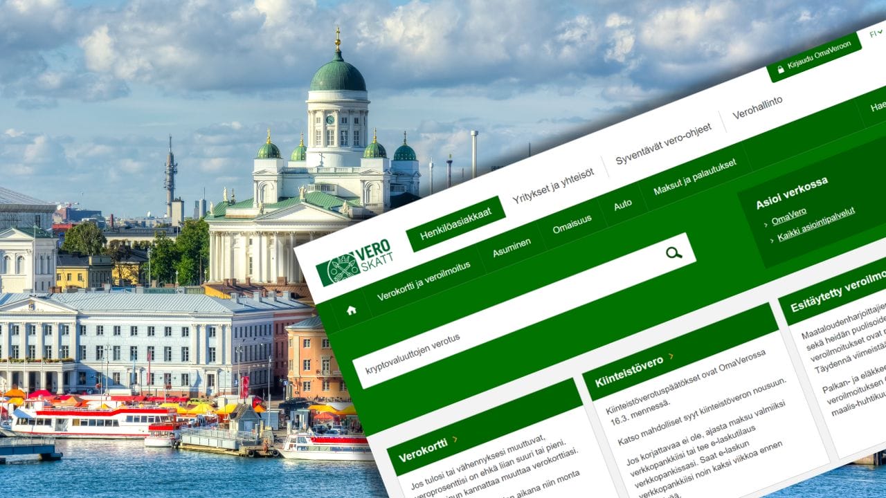 kryptovaluuttojen verotus suomessa grafiikka kuva Helsingistä