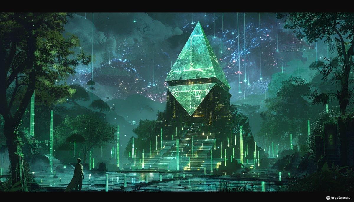 Vitalik Buterin kertoi tulevista Ethereum-uudistuksista. Kuvituskuvassa "Ethereum-pyramidi" viidakossa.