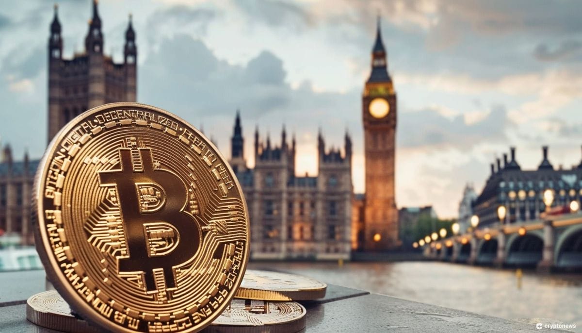 Britannian parlamenttivaalit -kuvituskuvassa bitcoin ja Big Ben taustalla.