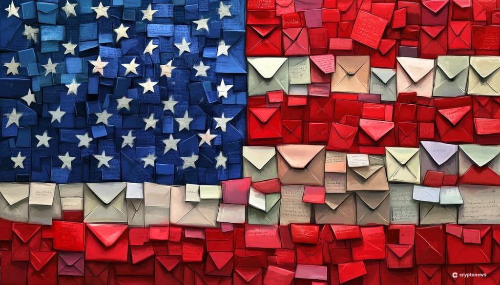 Bitcoin markkinat -jutun kuvassa USA:n lippu.