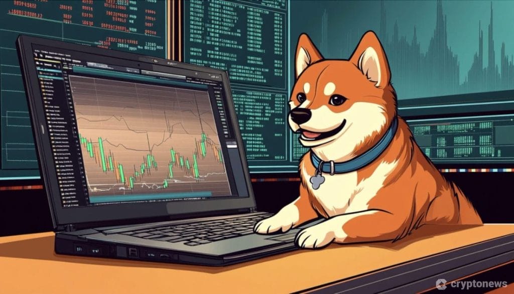 Dogecoin koira ja läppäri.