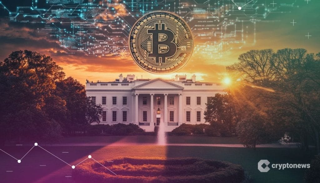 PayPal mafia kuvassa valkoinen talo ja bitcoin kolikko.