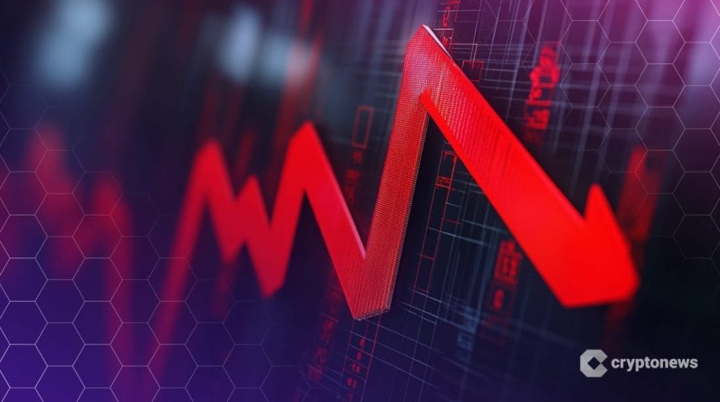 kryptomarkkinat kuvituksessa kurssikäyrä punaisella.