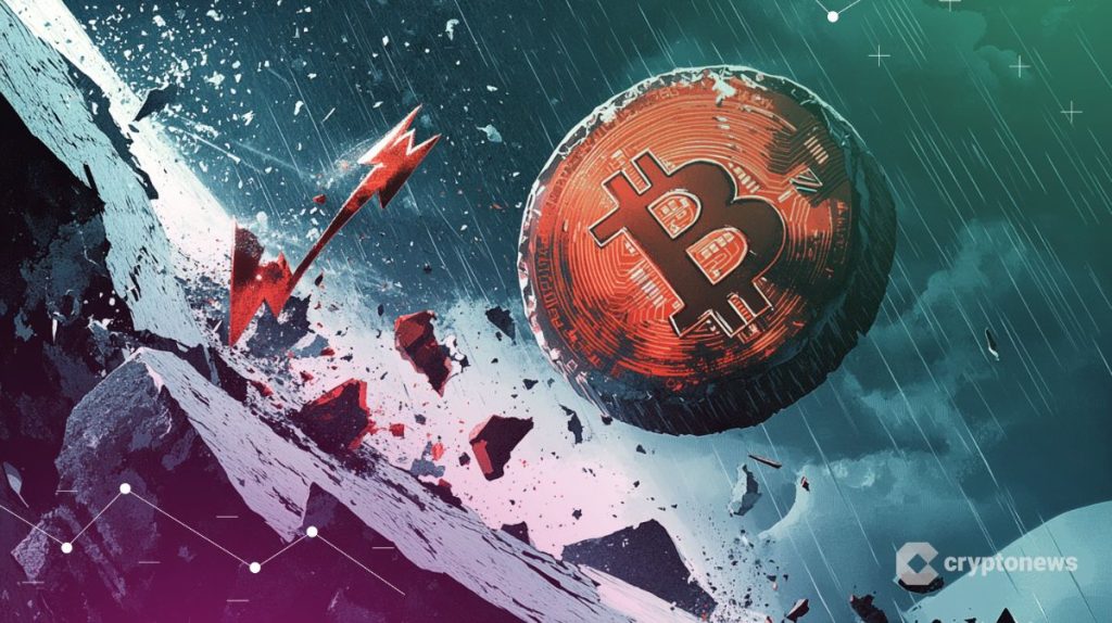 Bitcoin kolikko lentää kuun pinnalla.
