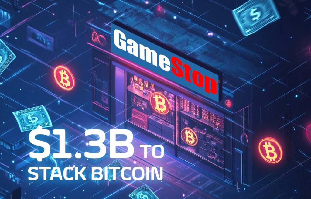 Bitcoin-Gamestop-kuvassa GameStop-liike.