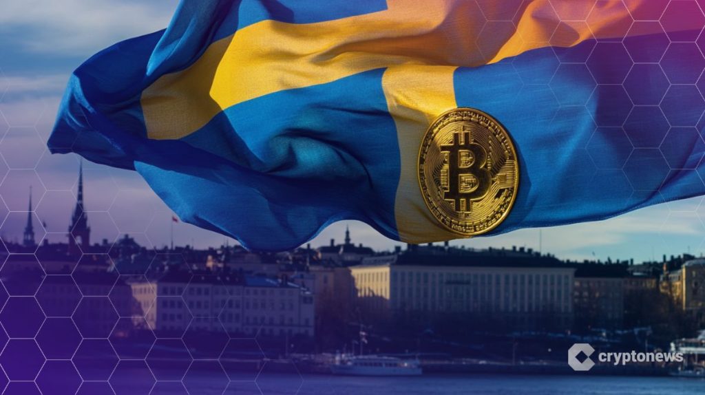 Bitcoin ja ruotsin lippu