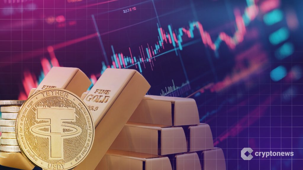Tokenisoitu kulta kuvassa kultaharkkoja ja kurssikäyrä