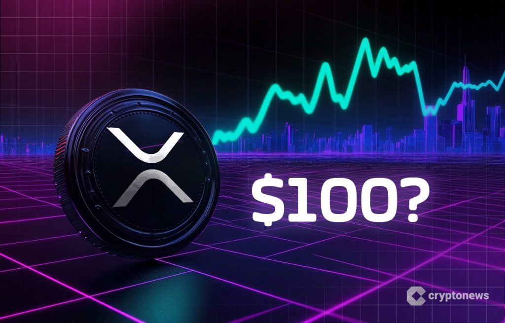 XRP kolikko, kurssikäyrä ja 100 dollaria