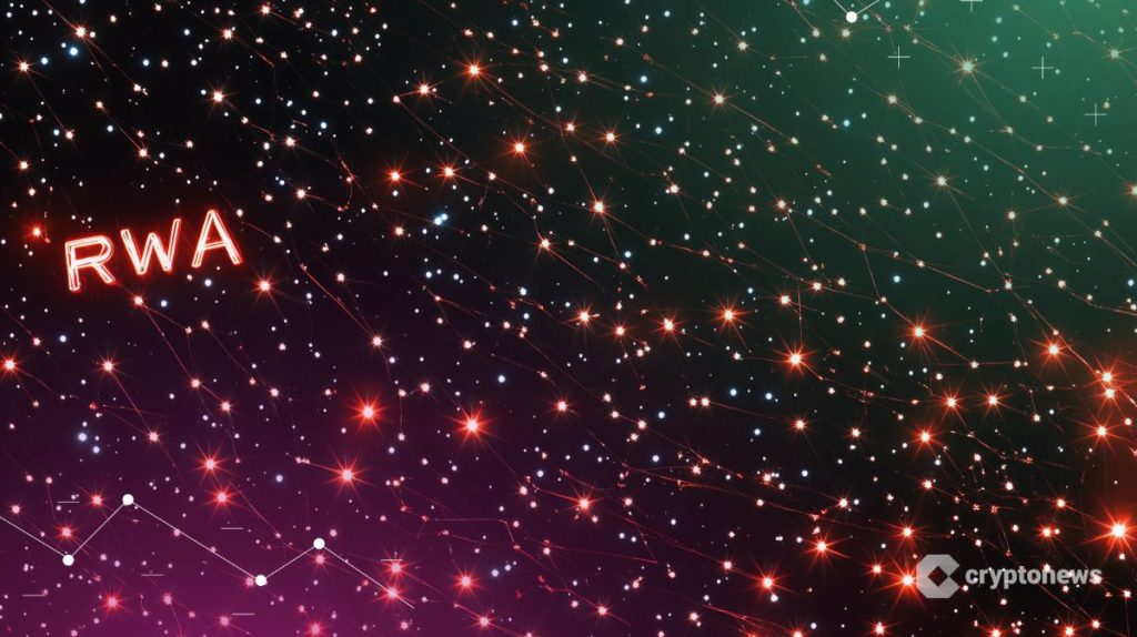 tokenisaatio kuvitus: tähtiä ja kirjaimet RWA