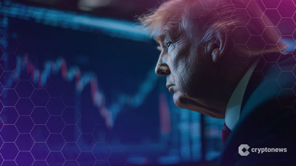 American Bitcoin -kuvituksena Donald Trump ja kurssikäyrä