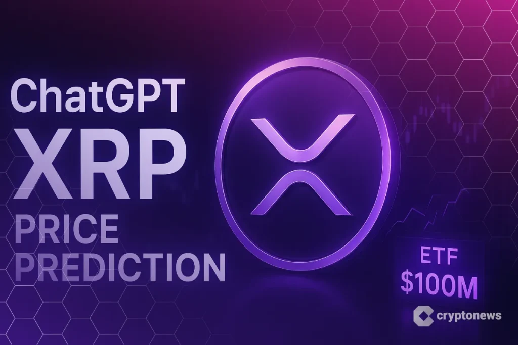 ChatGPT XRP ennuste -teksti ja XRP logo