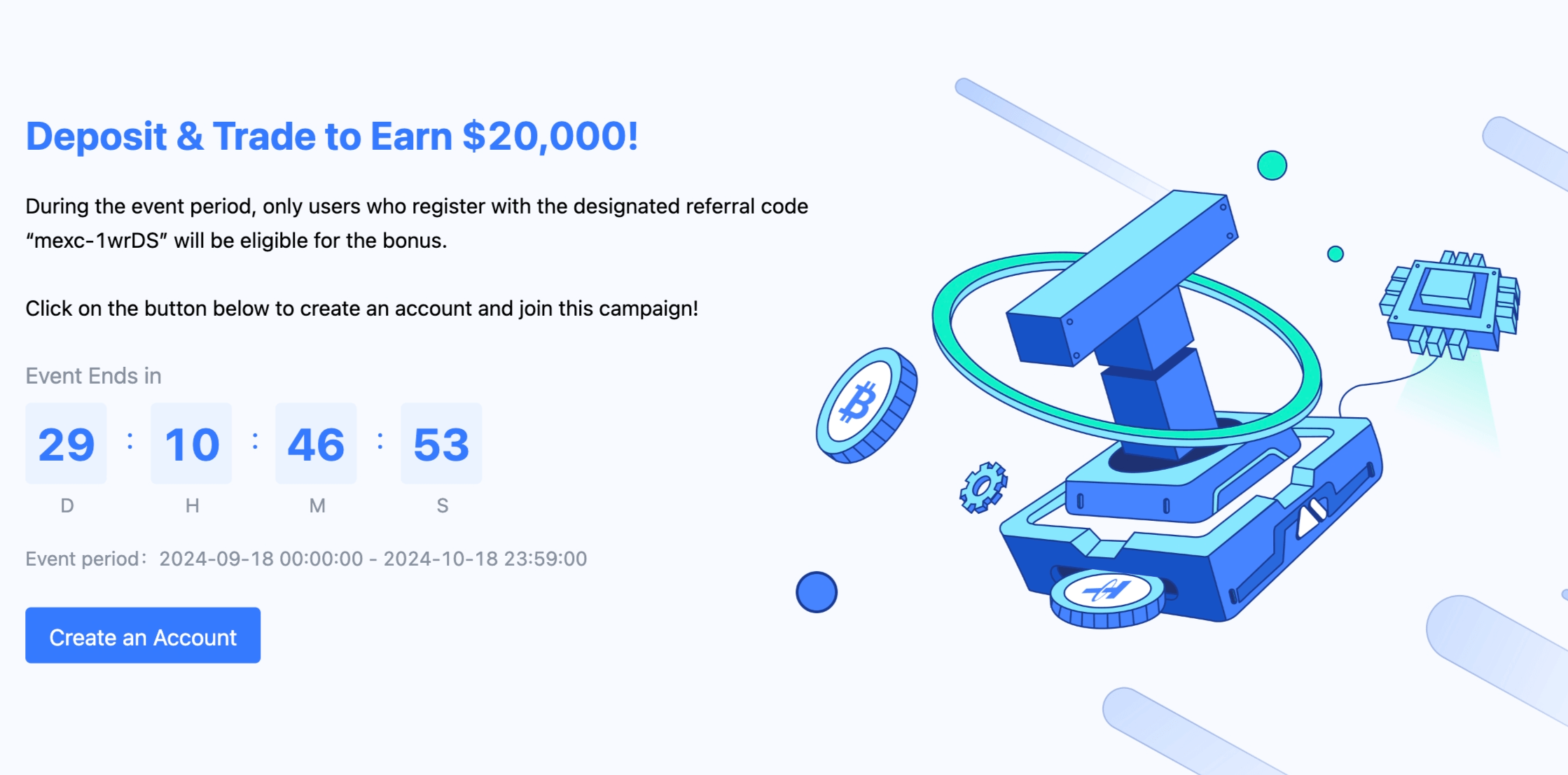 MEXC에 입금 및 거래하고 2만 달러 보너스 받기: 프로모션 정보 총정리