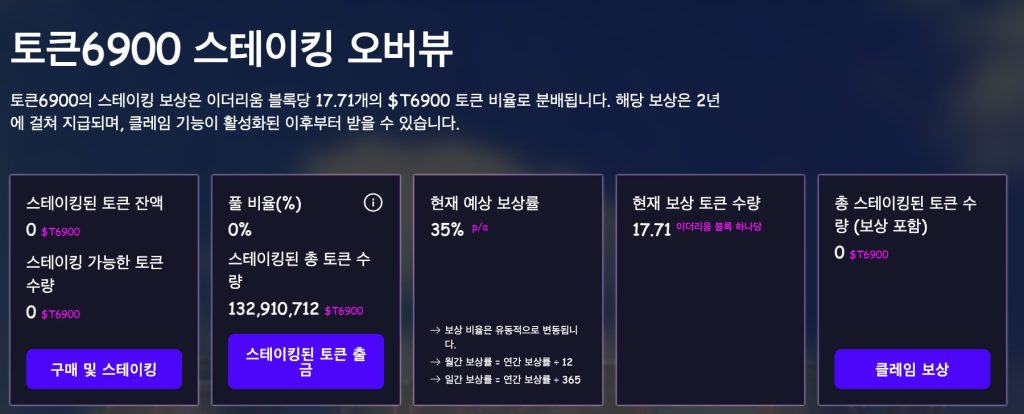 토큰6900 스테이킹
