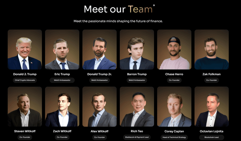 월드리버티파이낸셜 팀