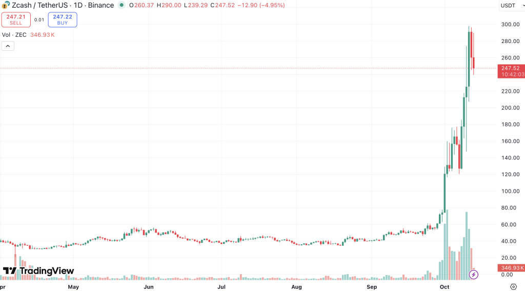 지캐시 코인 시세 차트