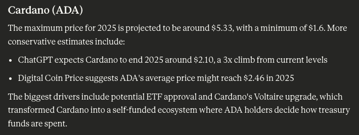 클로드 AI 카르다노 예측