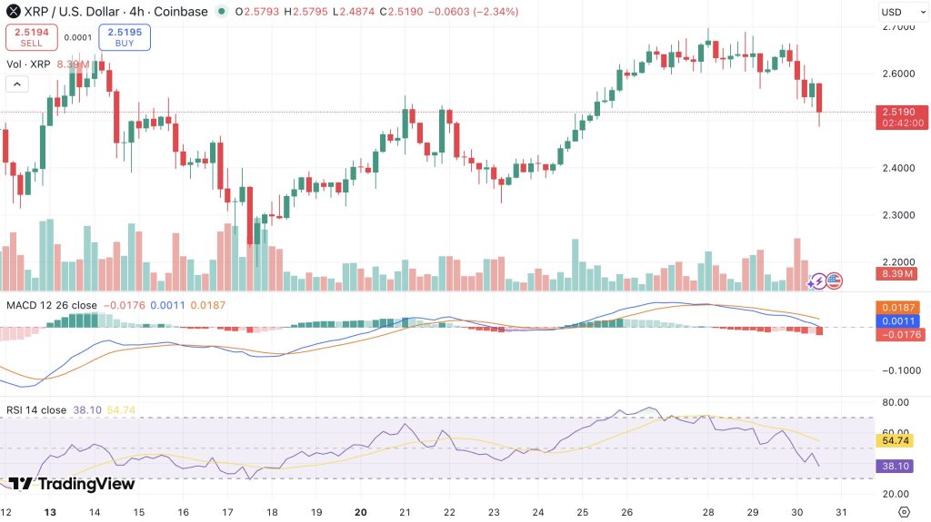 리플 시세 차트