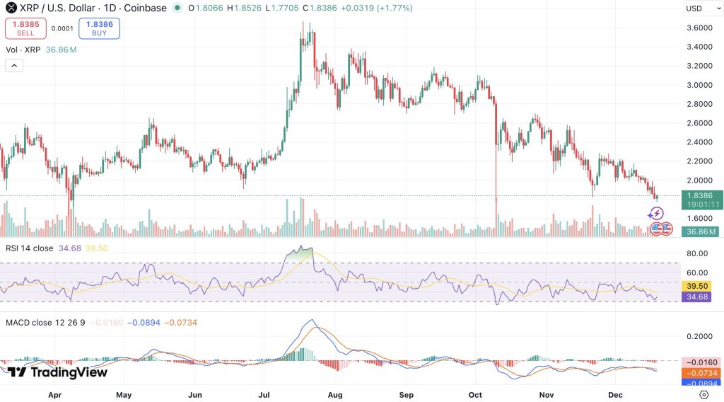 리플 시세 차트