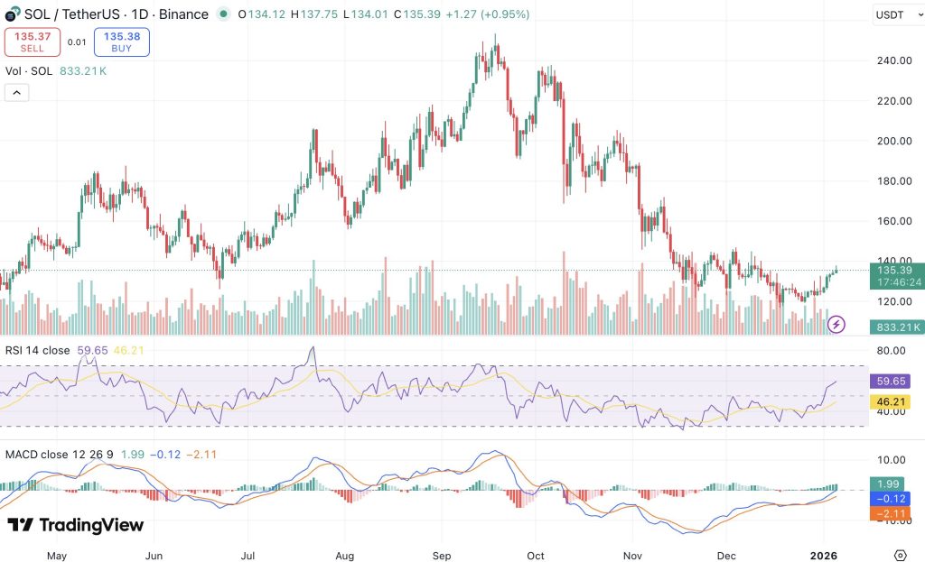 솔라나 차트 2026년 전망