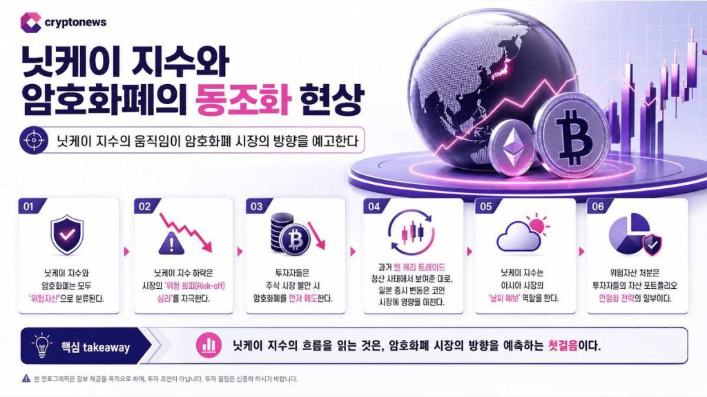 닛케이 지수와 암호화폐 동조화 현상 설명