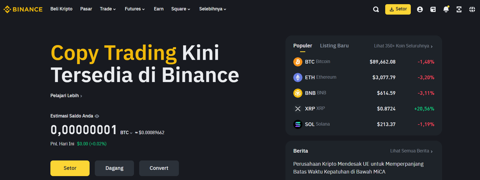 Binance - Cara Beli BNB