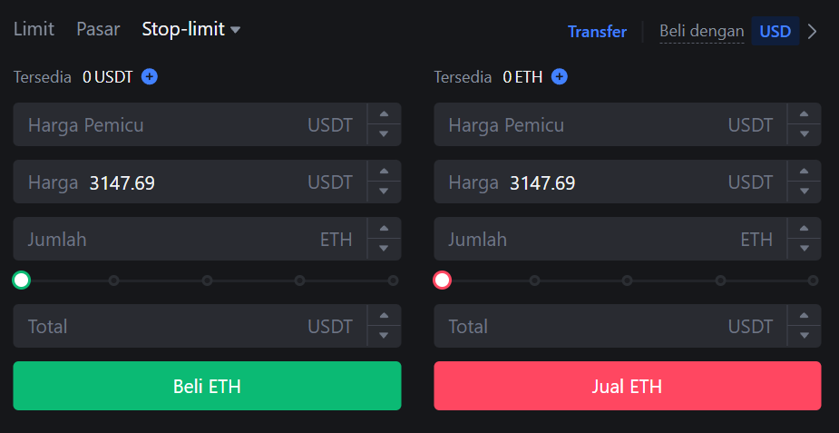 cara beli altcoin - Pesanan stop-limit