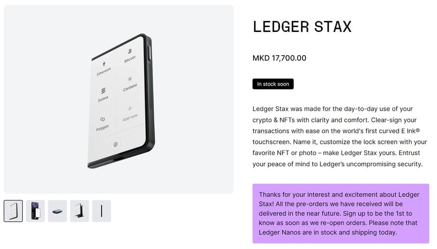 Ledger Stax - Cold Wallet terbaik