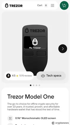 Trezor Model One - hard wallet crypto
