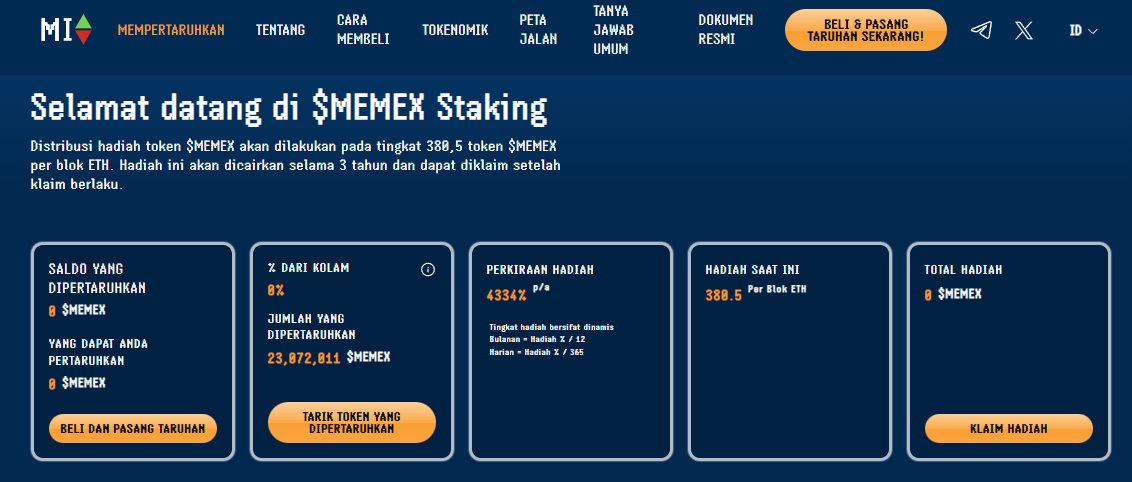 Cara beli Meme Index - Staking $MEMEX