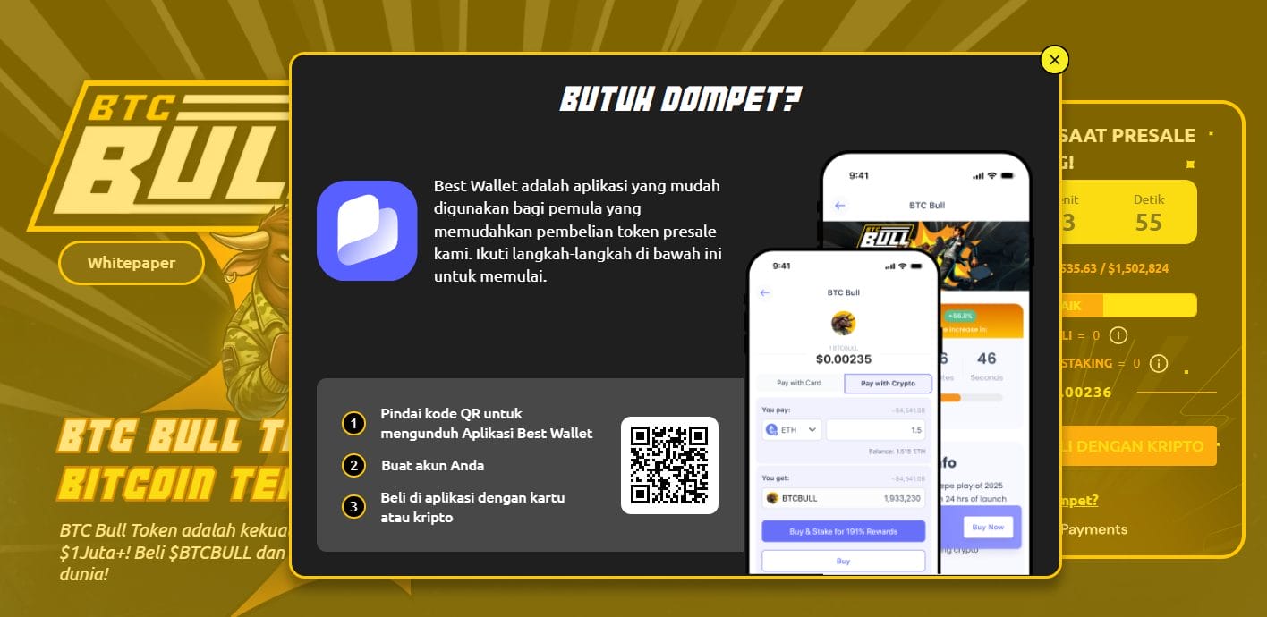 hubungkan best wallet ke btc bull - Apakah Ini Titik Terendah BTC? Salah Satu Sinyal Beli Paling Terpercaya dalam Sejarah Bitcoin Kembali Muncul – Investor Mulai Masuk ke Presale BTC Bull