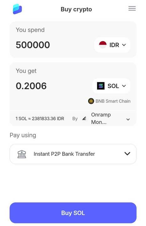 Cara Beli Solana dengan Fiat