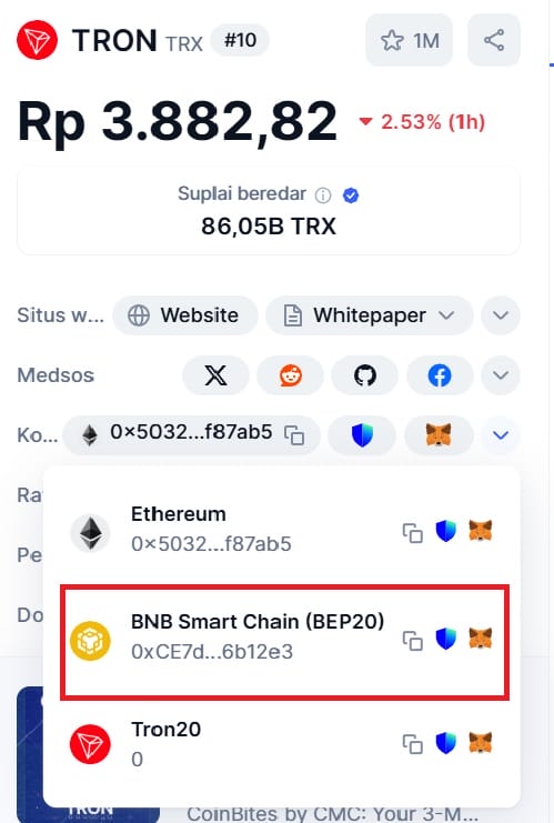 Contract Address Tron - Cara Beli Tron