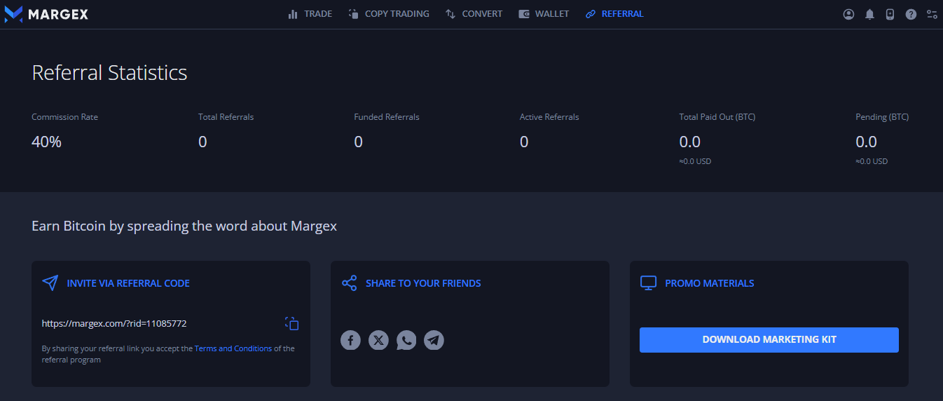 Margex bonus - Referral
