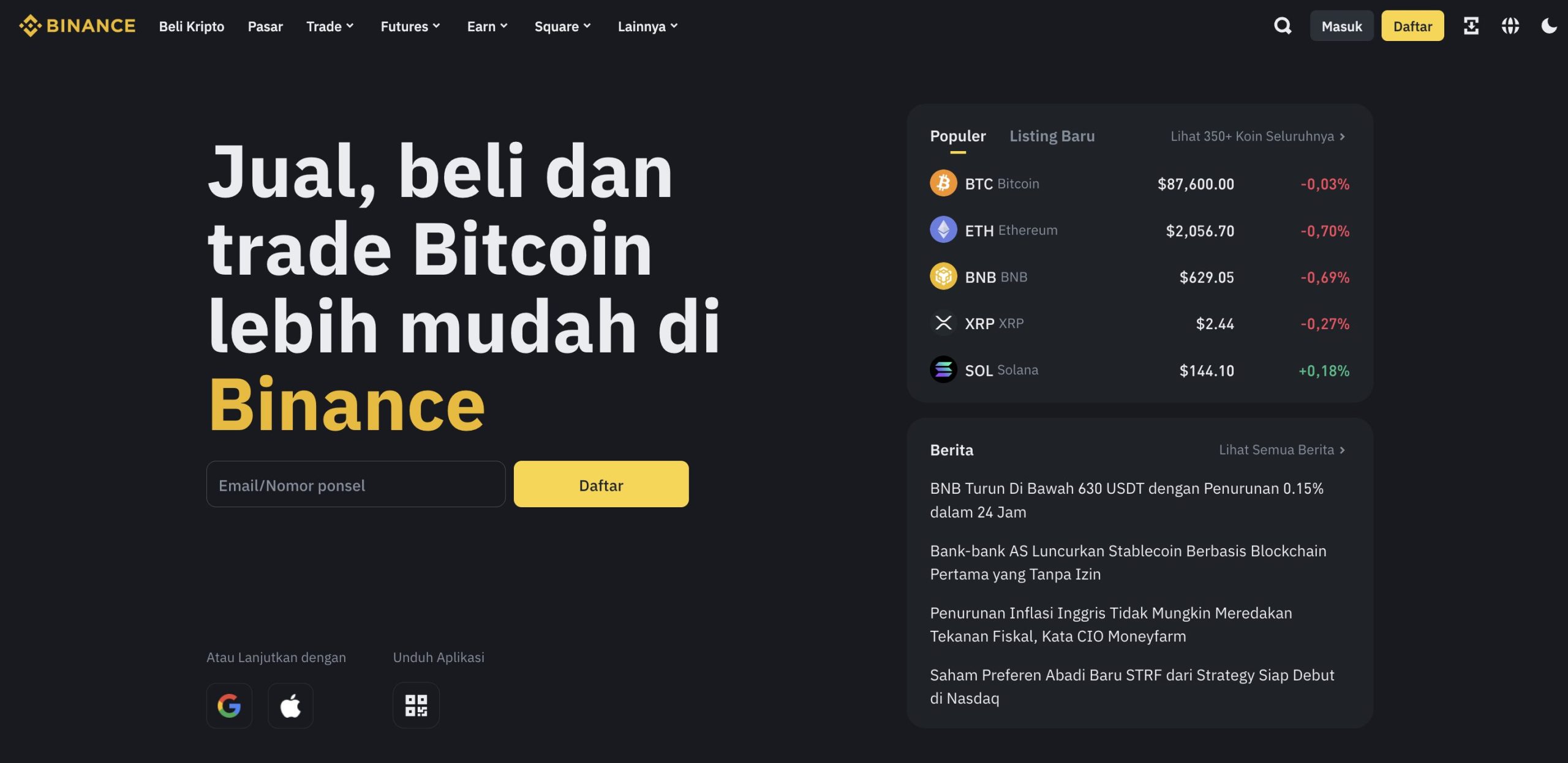 Future crypto - Binance