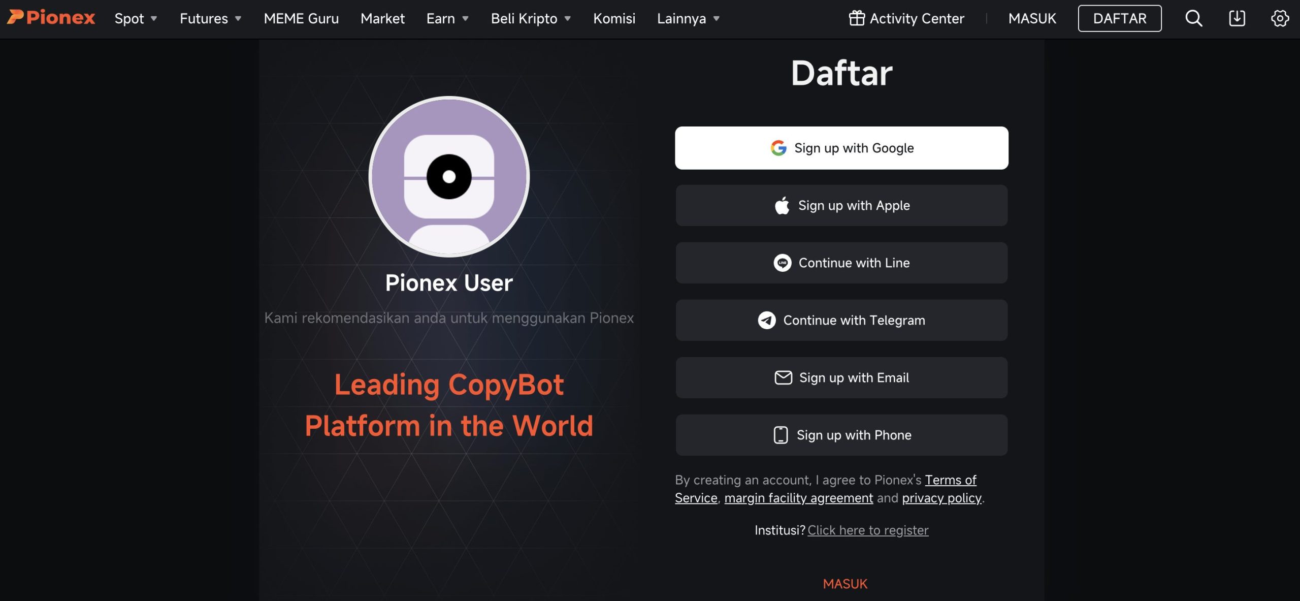 Future crypto - Pionex