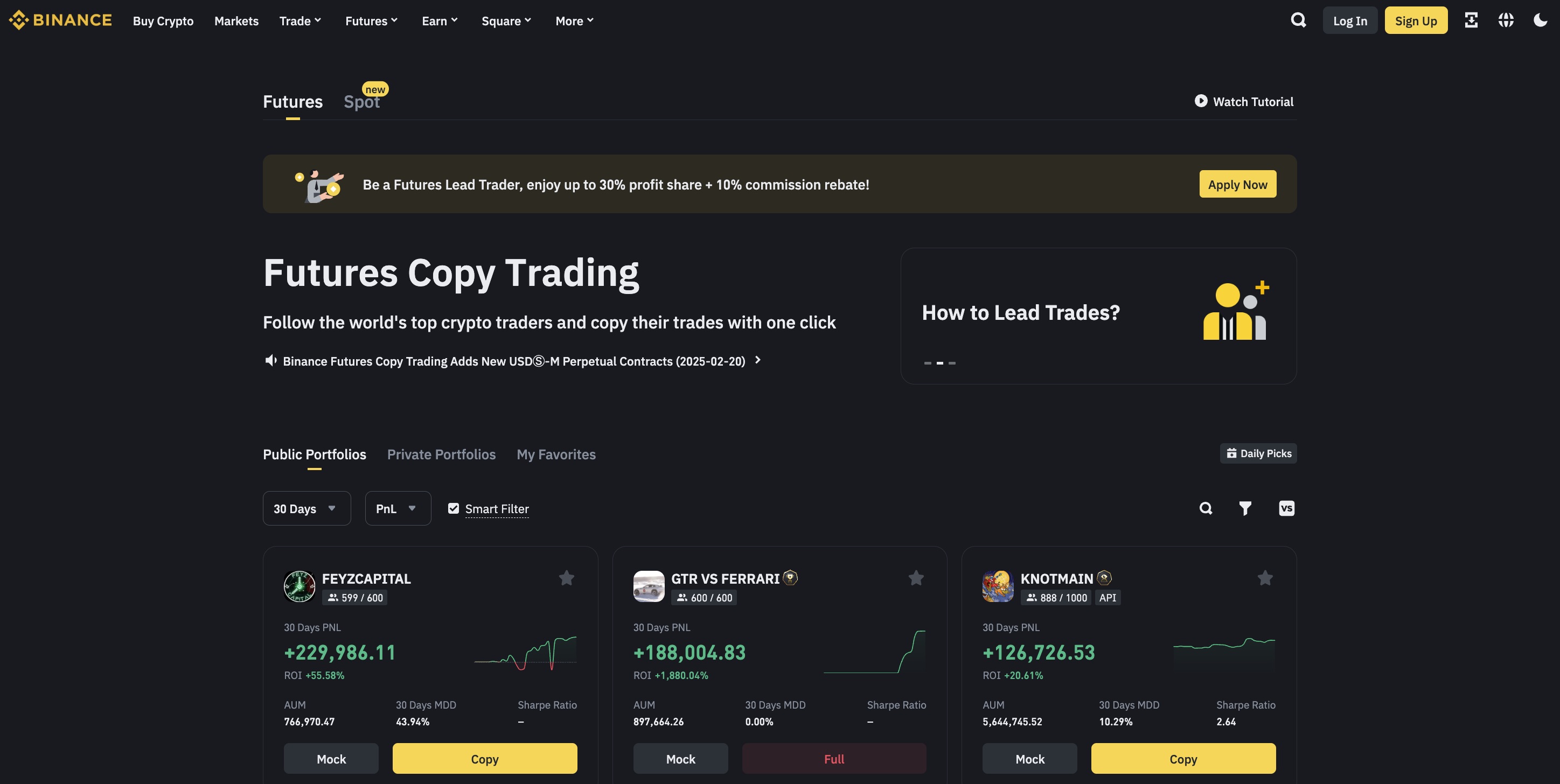 Copy trading - Binance