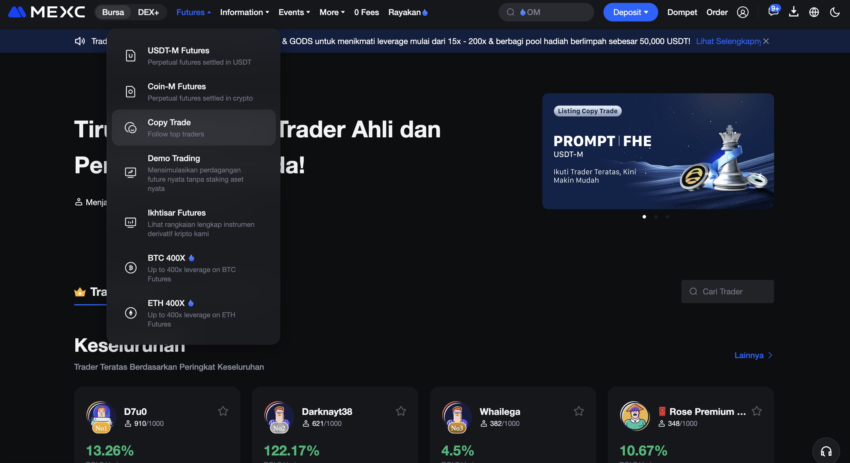 Copy trading - MEXC 1