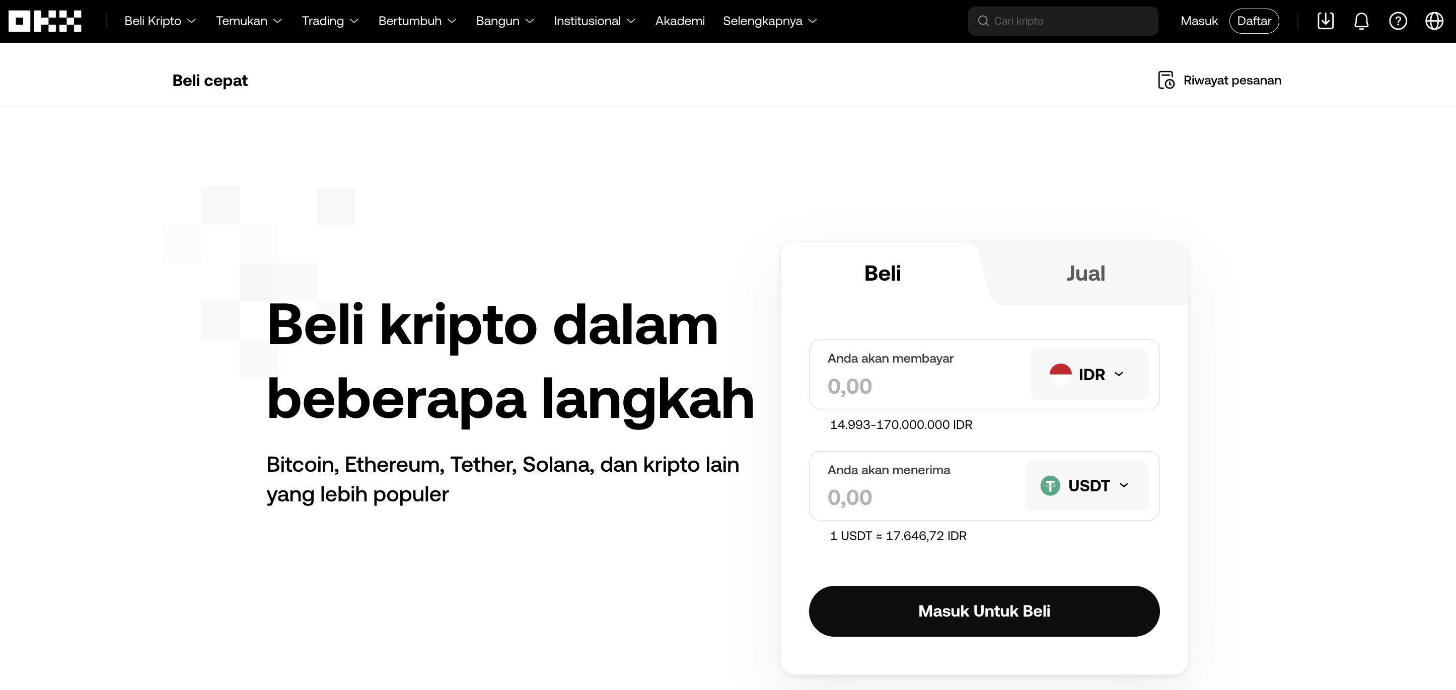 Cara membeli crypto - OKX