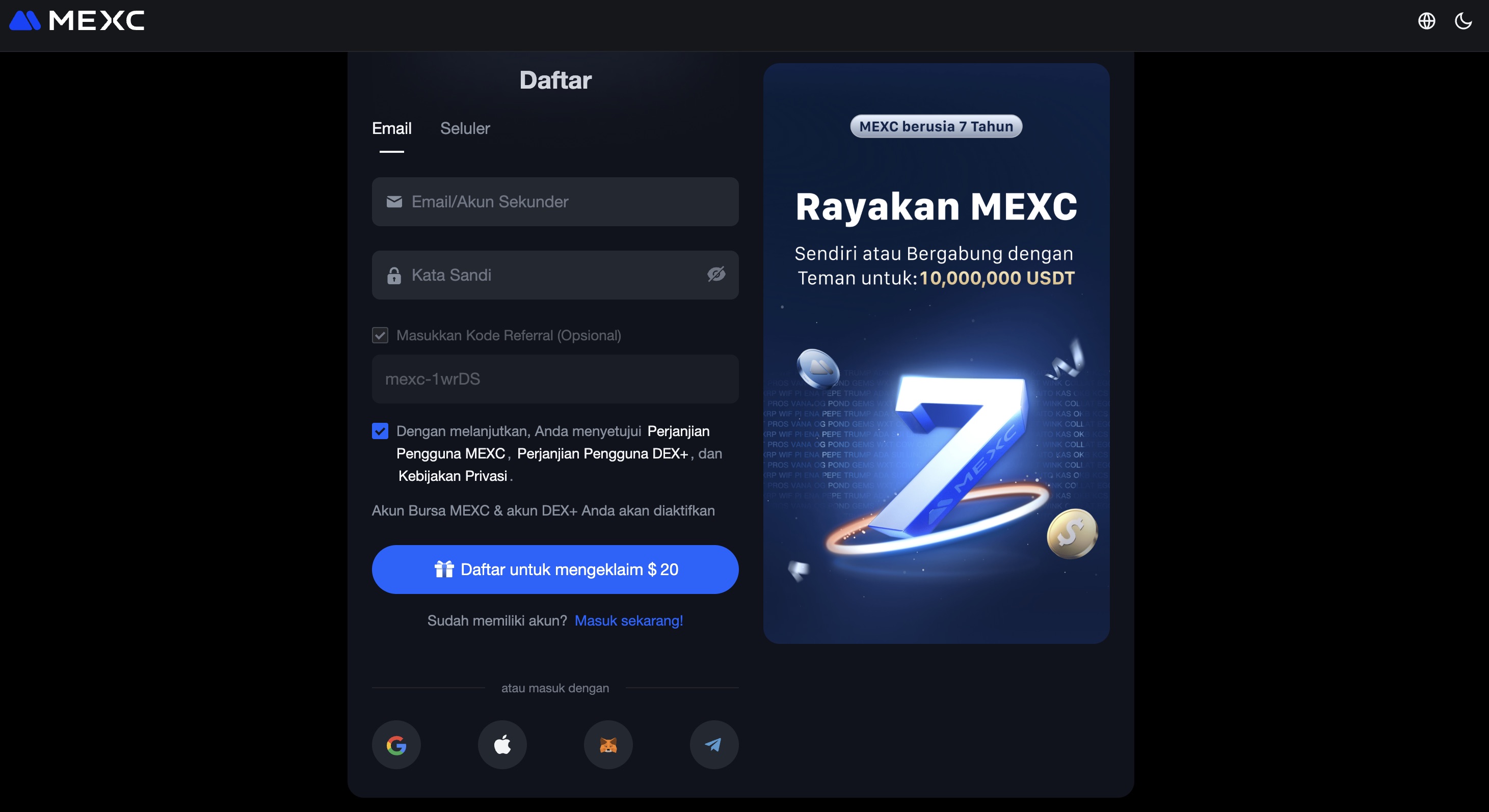 Cara membeli crypto - langkah 1