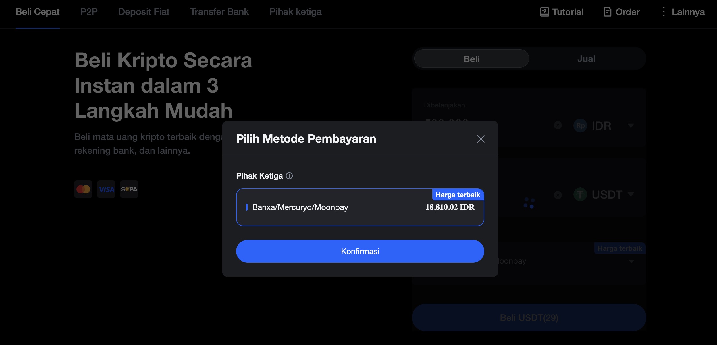 Cara membeli crypto - langkah 4