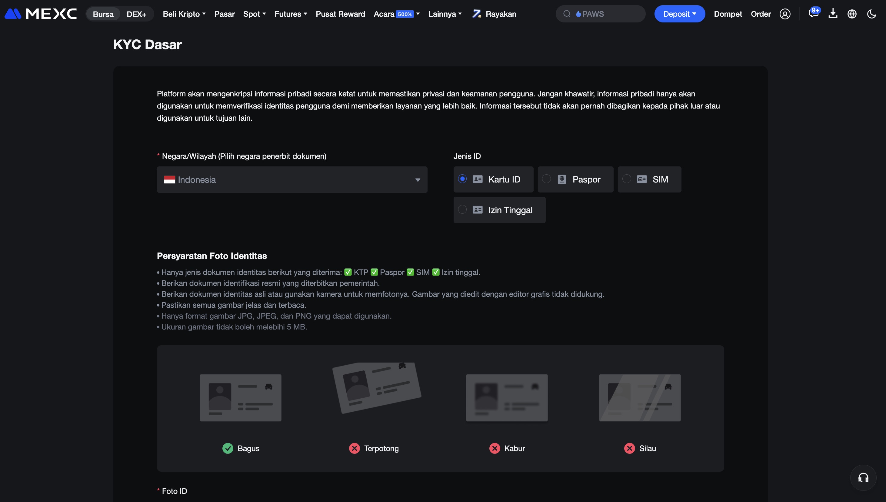 Cara membeli crypto - langkah 6