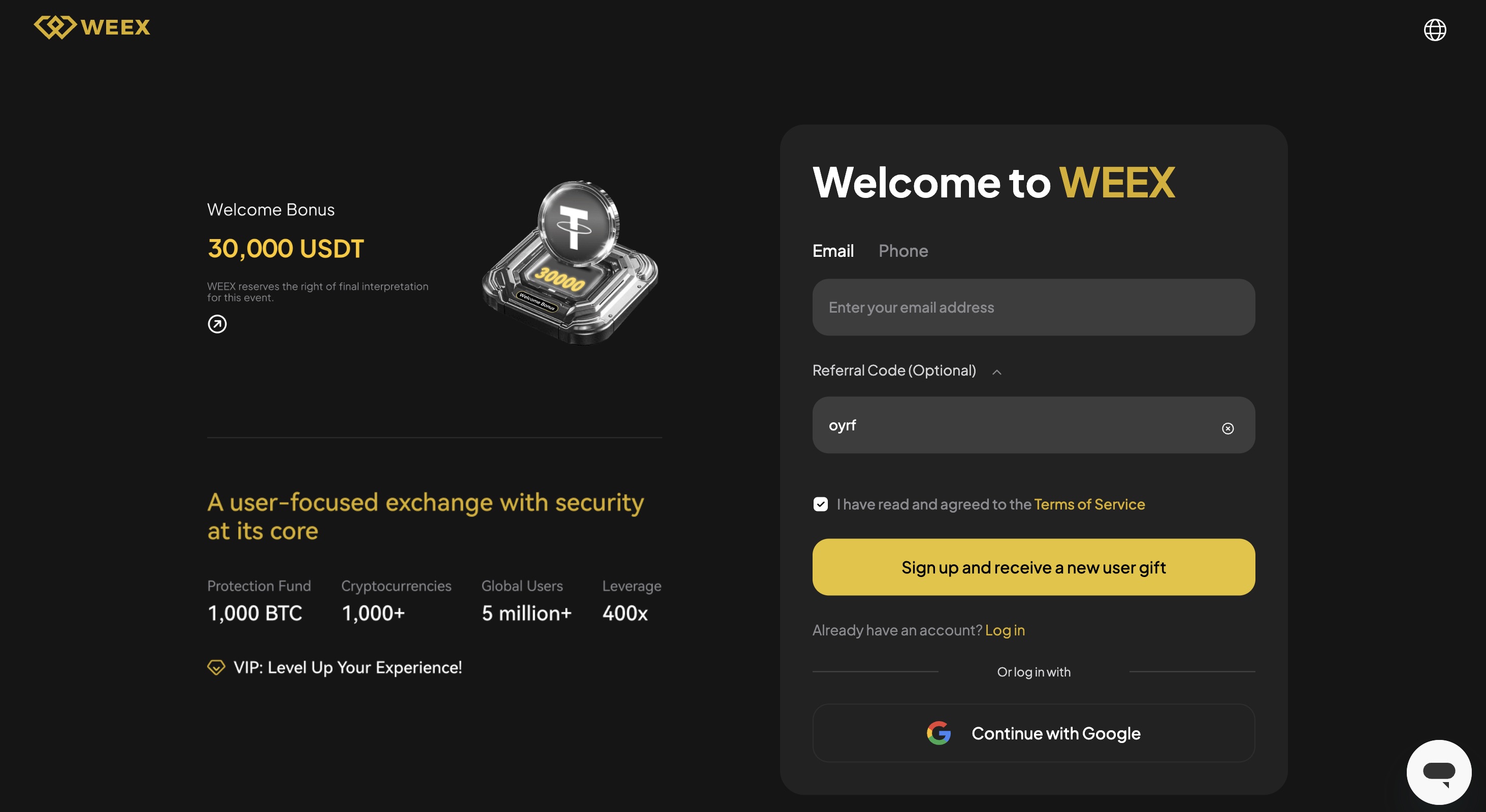 Bonus deposit crypto - WeeX