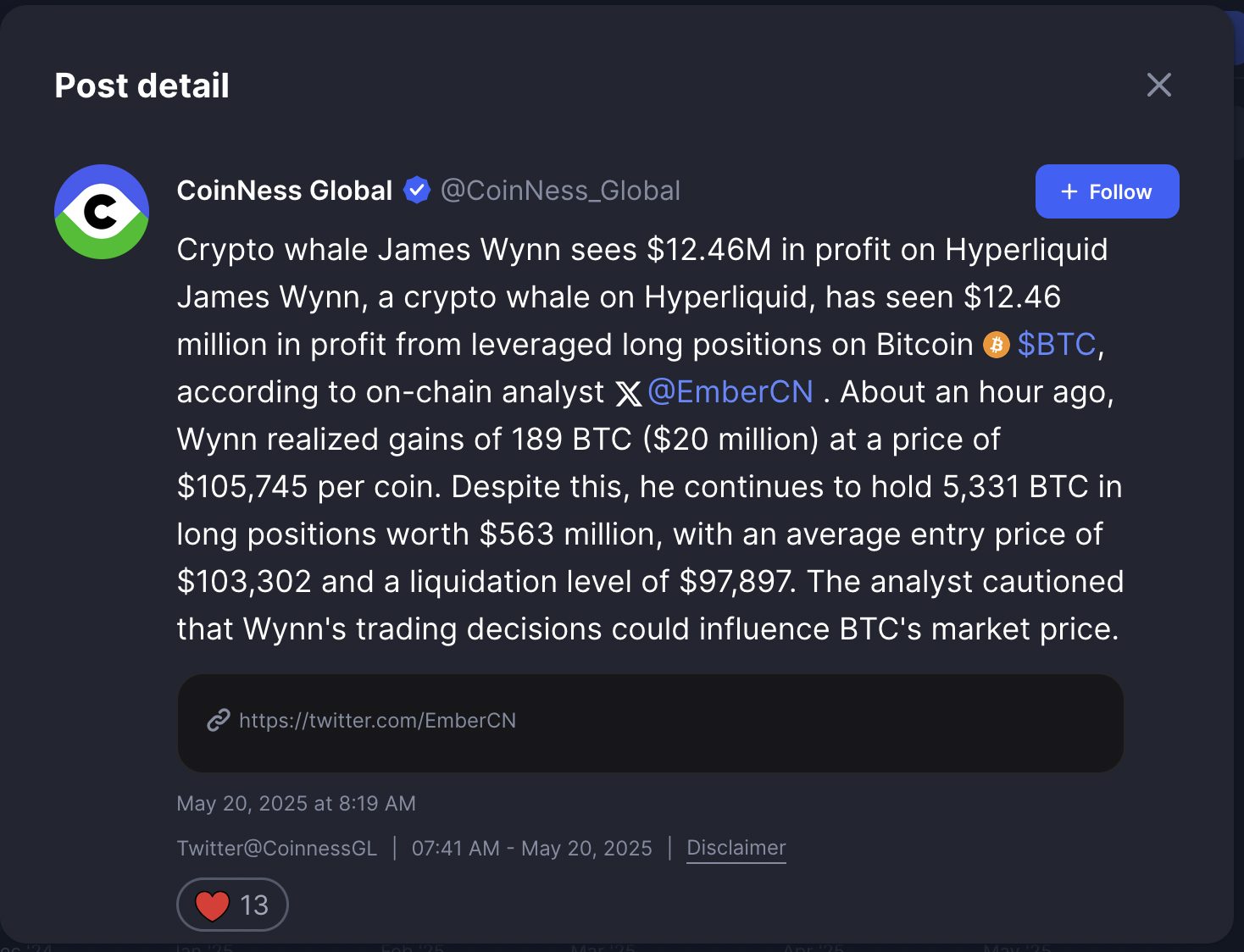 Nama besar seperti James Wynn menjadi sorotan setelah mencetak profit $12,46 juta hanya dari long Bitcoin di Hyperliquid. Kini, ia masih memegang 5.331 BTC senilai Rp9,33 triliun