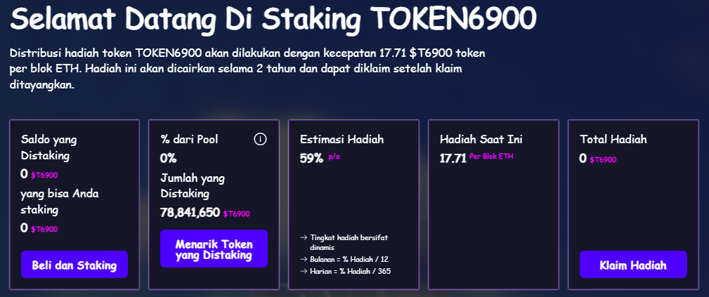 staking TOKEN6900 - Apakah TOKEN6900 Legit atau Scam?